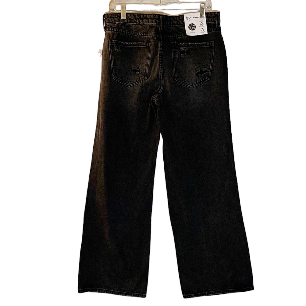 BP Women's NWT Destroyed Low Rise Wide Leg Jeans Size 30- Black Wash - Picture 4 of 10